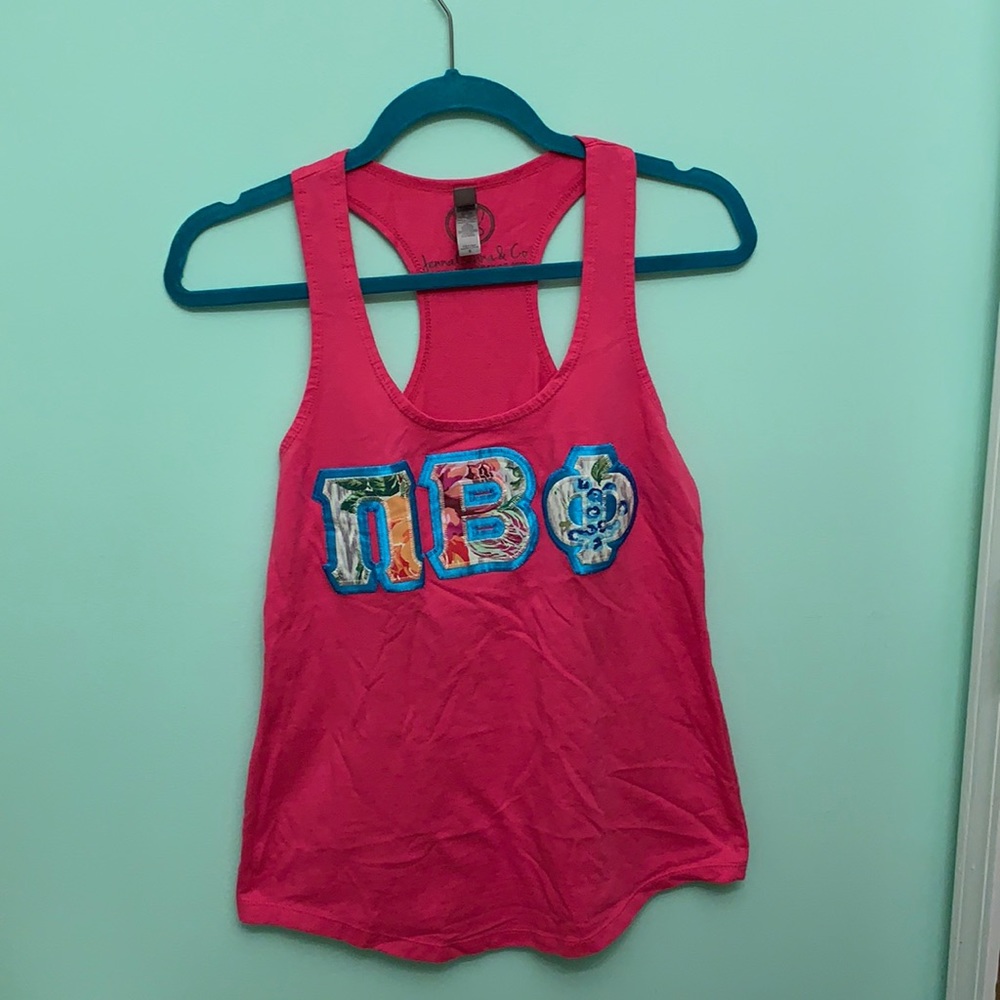Pi phi tropical block letter tank top size S
